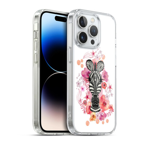 Monika Strigel Animals And Flowers Zebra Soft Gel Case for Apple iPhone 13 Pro & MagSafe