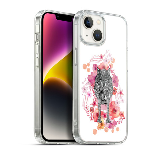Monika Strigel Animals And Flowers Wolf Soft Gel Case for Apple iPhone 14