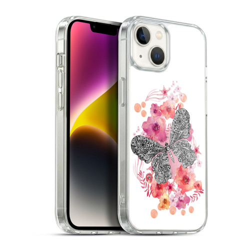 Monika Strigel Animals And Flowers Butterfly Soft Gel Case for Apple iPhone 14 Plus & MagSafe