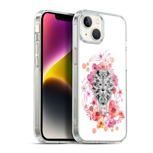 Monika Strigel Animals And Flowers Lion Soft Gel Case for Apple iPhone 14 Plus & MagSafe