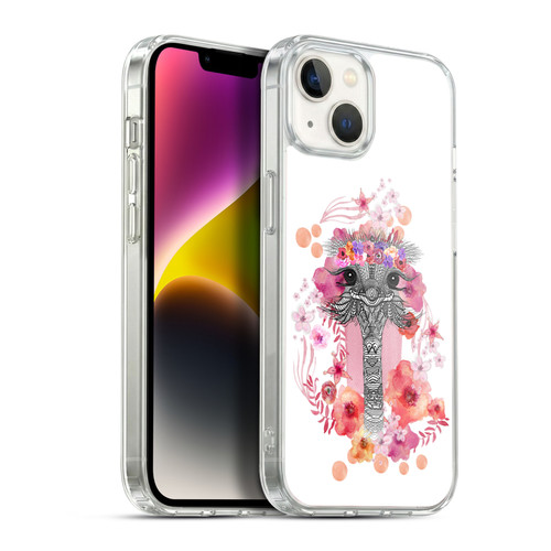 Monika Strigel Animals And Flowers Ostrich Aztec Soft Gel Case for Apple iPhone 14 Plus & MagSafe