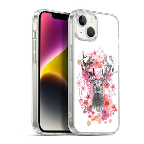 Monika Strigel Animals And Flowers Stag Aztec Soft Gel Case for Apple iPhone 14 Plus & MagSafe
