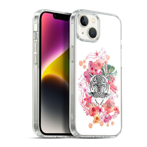 Monika Strigel Animals And Flowers Tiger Soft Gel Case for Apple iPhone 14 Plus & MagSafe