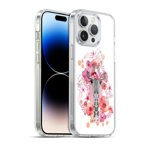 Monika Strigel Animals And Flowers Giraffe Soft Gel Case for Apple iPhone 14 Pro Max & MagSafe