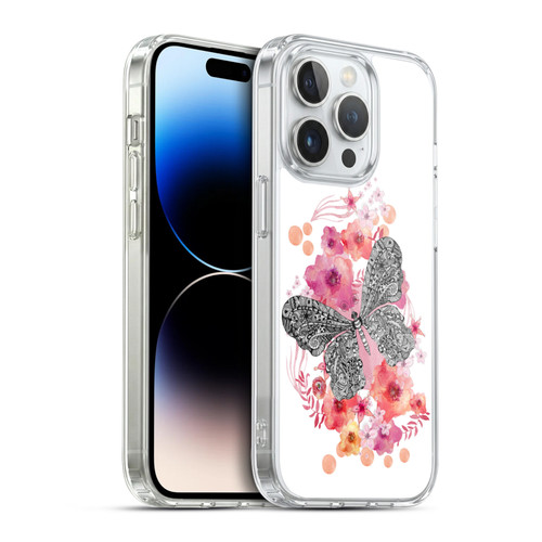 Monika Strigel Animals And Flowers Butterfly Soft Gel Case for Apple iPhone 14 Pro & MagSafe