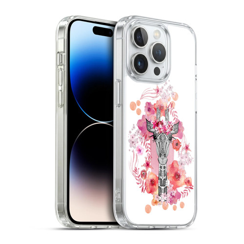 Monika Strigel Animals And Flowers Giraffe Soft Gel Case for Apple iPhone 14 Pro & MagSafe