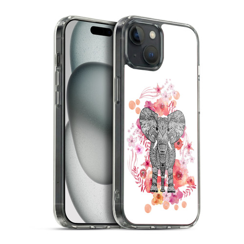 Monika Strigel Animals And Flowers Elephant Aztec Soft Gel Case for Apple iPhone 15 Plus & MagSafe