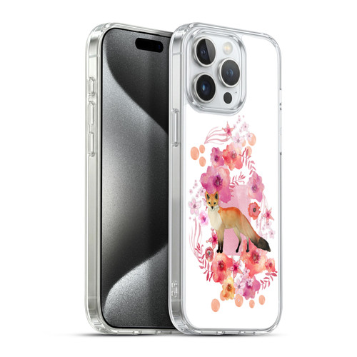 Monika Strigel Animals And Flowers Fox Soft Gel Case for Apple iPhone 15 Pro Max & MagSafe