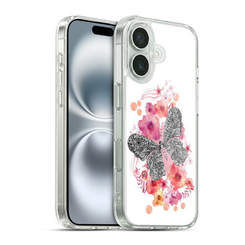 Monika Strigel Animals And Flowers Butterfly Soft Gel Case for Apple iPhone 16 & MagSafe