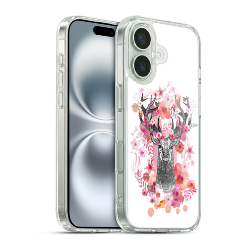 Monika Strigel Animals And Flowers Stag Aztec Soft Gel Case for Apple iPhone 16 & MagSafe