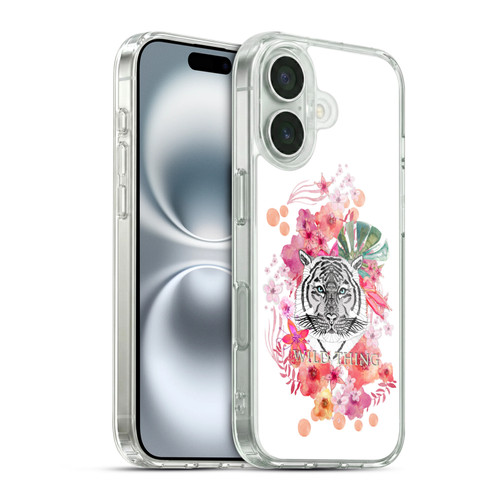 Monika Strigel Animals And Flowers Tiger Soft Gel Case for Apple iPhone 16 & MagSafe