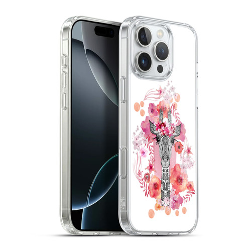 Monika Strigel Animals And Flowers Giraffe Soft Gel Case for Apple iPhone 16 Pro Max & MagSafe