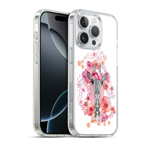 Monika Strigel Animals And Flowers Giraffe Soft Gel Case for Apple iPhone 16 Pro & MagSafe