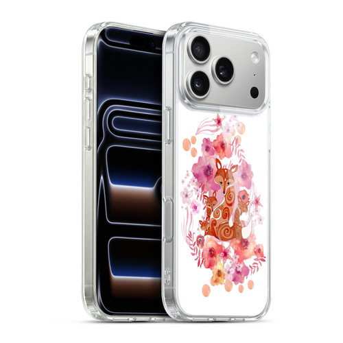 Monika Strigel Animals And Flowers Fox Family Soft Gel Case for Apple iPhone 17 Pro Max