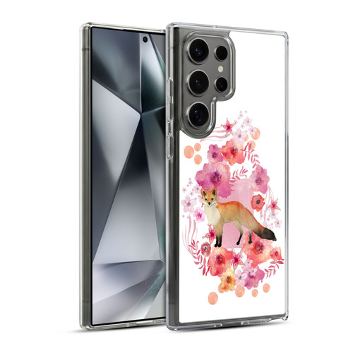 Monika Strigel Animals And Flowers Fox Soft Gel Case for Samsung Galaxy S24 Ultra 5G & MagSafe