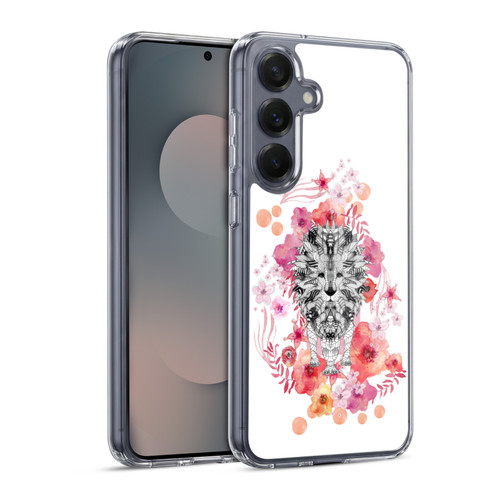 Monika Strigel Animals And Flowers Lion Soft Gel Case for Samsung Galaxy S25 & MagSafe