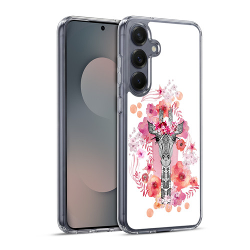 Monika Strigel Animals And Flowers Giraffe Soft Gel Case for Samsung Galaxy S25+ & MagSafe