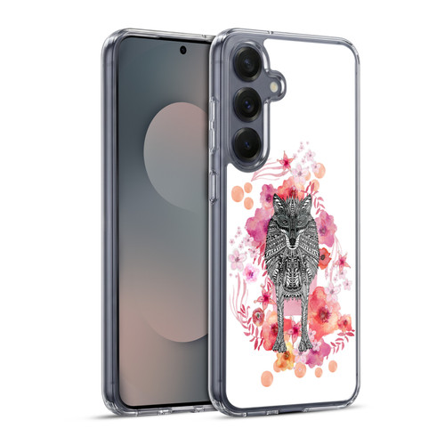 Monika Strigel Animals And Flowers Wolf Soft Gel Case for Samsung Galaxy S25+ & MagSafe