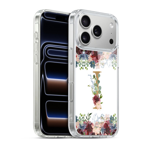 Nature Magick Flowers Monogram Floral Gold Letter I Soft Gel Case for Apple iPhone 17 Pro