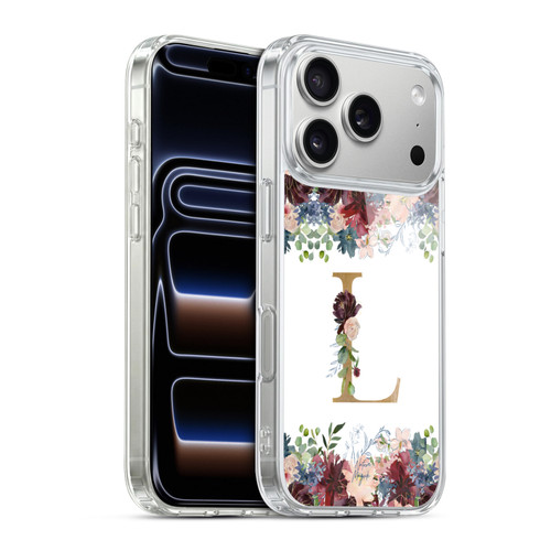 Nature Magick Flowers Monogram Floral Gold Letter L Soft Gel Case for Apple iPhone 17 Pro