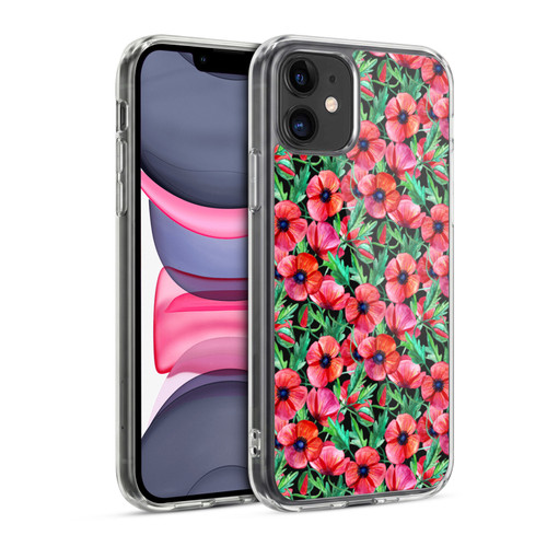 Micklyn Le Feuvre Florals 2 Plenty of Red Flowers Soft Gel Case for Apple iPhone 11