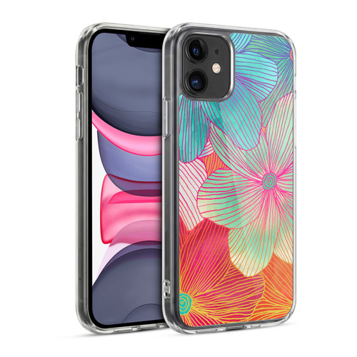 Micklyn Le Feuvre Florals 2 Tropical Flowers In Pink Orange Soft Gel Case for Apple iPhone 11