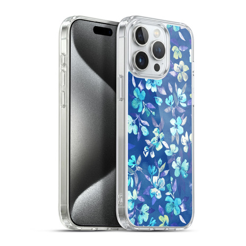 Micklyn Le Feuvre Florals 2 Grown Up Betty Blue Watercolour Floral Soft Gel Case for Apple iPhone 15 Pro Max & MagSafe