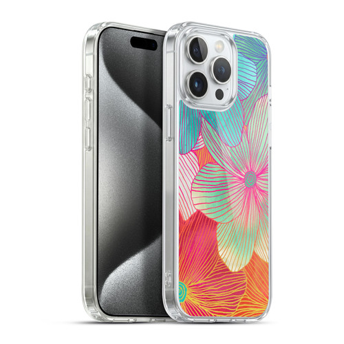 Micklyn Le Feuvre Florals 2 Tropical Flowers In Pink Orange Soft Gel Case for Apple iPhone 15 Pro Max & MagSafe