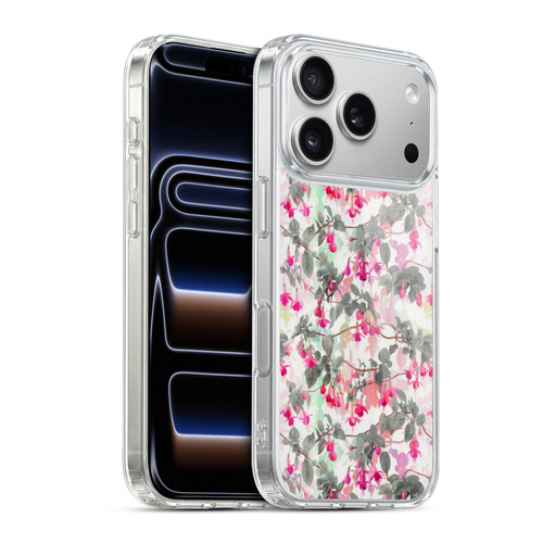 Micklyn Le Feuvre Florals 2 Rainbow Fuchsia Floral Pattern Soft Gel Case for Apple iPhone 17 Pro