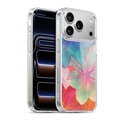 Micklyn Le Feuvre Florals 2 Tropical Flowers In Pink Orange Soft Gel Case for Apple iPhone 17 Pro