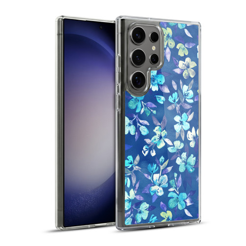 Micklyn Le Feuvre Florals 2 Grown Up Betty Blue Watercolour Floral Soft Gel Case for Samsung Galaxy S23 Ultra 5G & MagSafe