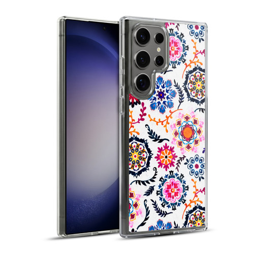 Micklyn Le Feuvre Florals 2 Happy Colour Suzani Inspired Pattern Soft Gel Case for Samsung Galaxy S23 Ultra 5G & MagSafe