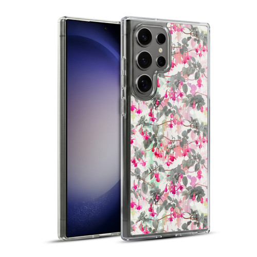 Micklyn Le Feuvre Florals 2 Rainbow Fuchsia Floral Pattern Soft Gel Case for Samsung Galaxy S23 Ultra 5G & MagSafe