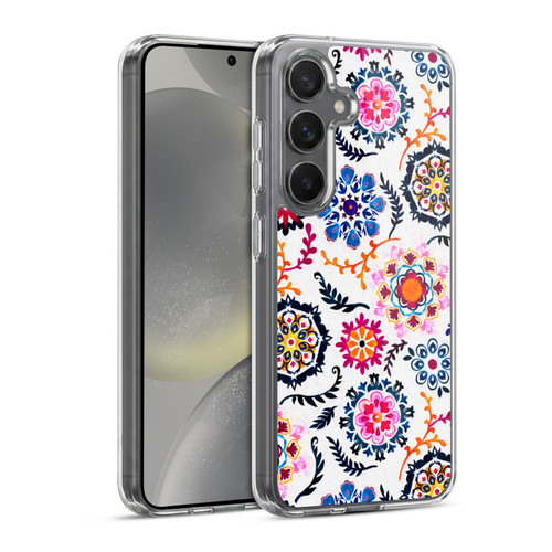 Micklyn Le Feuvre Florals 2 Happy Colour Suzani Inspired Pattern Soft Gel Case for Samsung Galaxy S24 5G & MagSafe