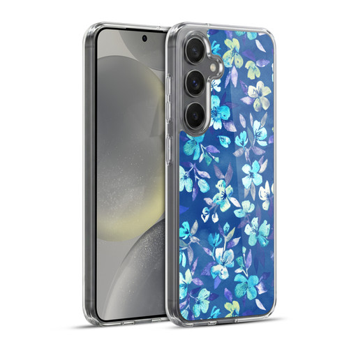 Micklyn Le Feuvre Florals 2 Grown Up Betty Blue Watercolour Floral Soft Gel Case for Samsung Galaxy S24+ 5G & MagSafe