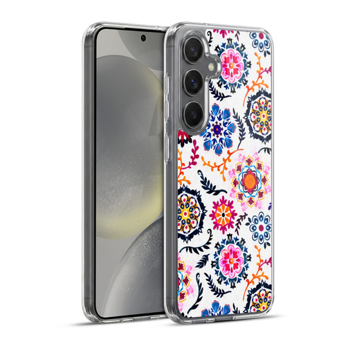 Micklyn Le Feuvre Florals 2 Happy Colour Suzani Inspired Pattern Soft Gel Case for Samsung Galaxy S24+ 5G & MagSafe