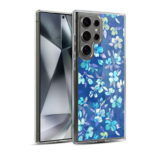 Micklyn Le Feuvre Florals 2 Grown Up Betty Blue Watercolour Floral Soft Gel Case for Samsung Galaxy S24 Ultra 5G & MagSafe