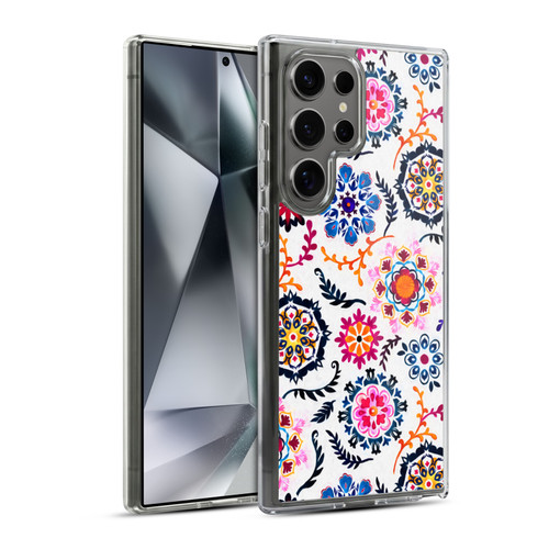 Micklyn Le Feuvre Florals 2 Happy Colour Suzani Inspired Pattern Soft Gel Case for Samsung Galaxy S24 Ultra 5G & MagSafe