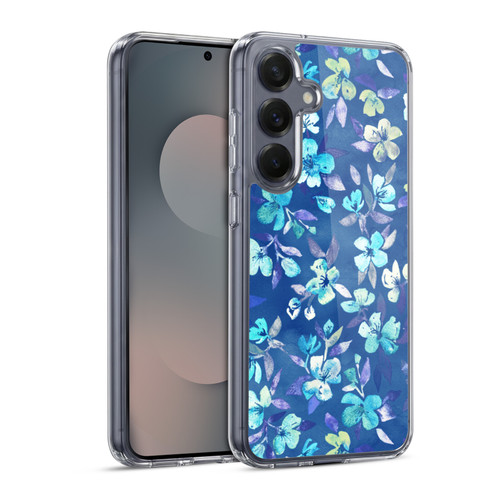 Micklyn Le Feuvre Florals 2 Grown Up Betty Blue Watercolour Floral Soft Gel Case for Samsung Galaxy S25 & MagSafe