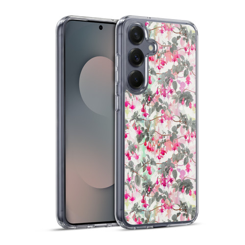 Micklyn Le Feuvre Florals 2 Rainbow Fuchsia Floral Pattern Soft Gel Case for Samsung Galaxy S25+ & MagSafe