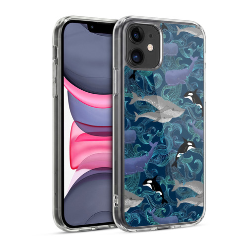Micklyn Le Feuvre Patterns Giants in Teal Soft Gel Case for Apple iPhone 11