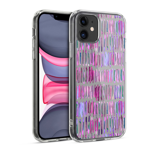 Micklyn Le Feuvre Patterns Messy Watercolour Stripes Soft Gel Case for Apple iPhone 11