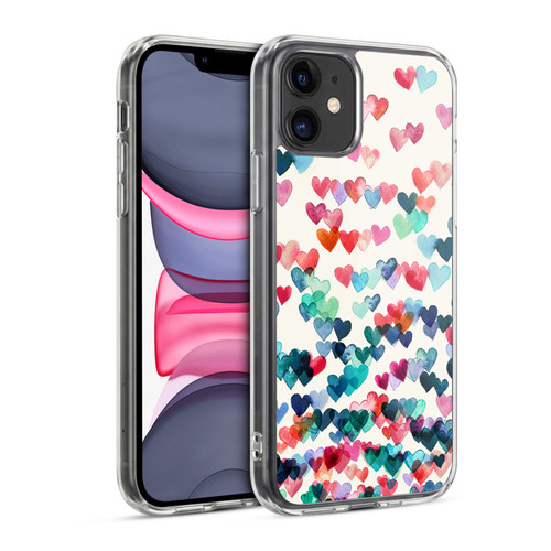 Micklyn Le Feuvre Patterns Watercolour Heart Connections Soft Gel Case for Apple iPhone 11