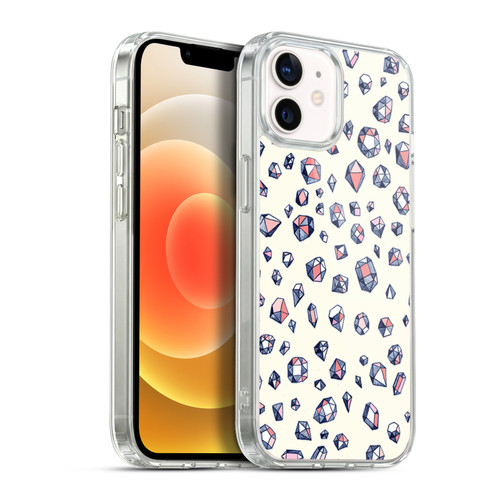 Micklyn Le Feuvre Patterns Navy and Coral Crystals Soft Gel Case for Apple iPhone 12 / iPhone 12 Pro & MagSafe