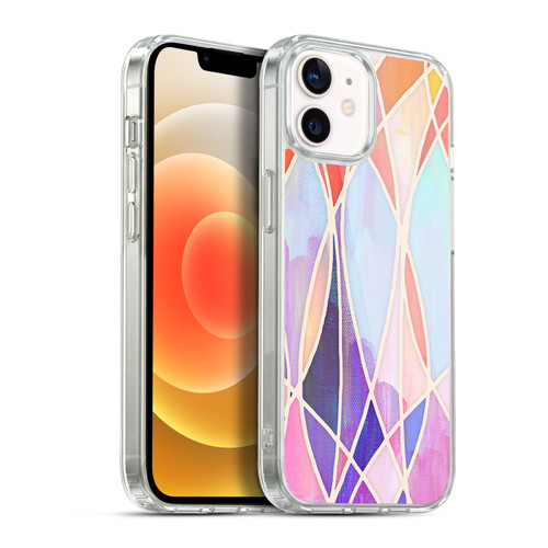 Micklyn Le Feuvre Patterns Purple and Peach Love Pastel Soft Gel Case for Apple iPhone 12 / iPhone 12 Pro & MagSafe