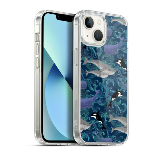 Micklyn Le Feuvre Patterns Giants in Teal Soft Gel Case for Apple iPhone 13