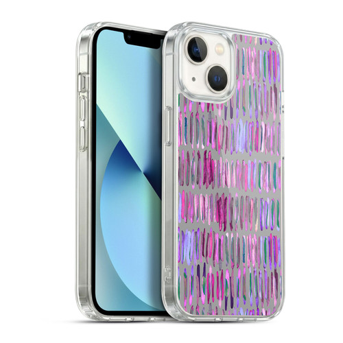 Micklyn Le Feuvre Patterns Messy Watercolour Stripes Soft Gel Case for Apple iPhone 13