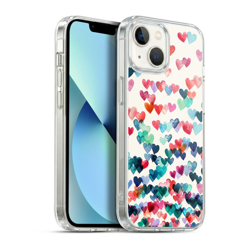 Micklyn Le Feuvre Patterns Watercolour Heart Connections Soft Gel Case for Apple iPhone 13