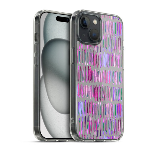 Micklyn Le Feuvre Patterns Messy Watercolour Stripes Soft Gel Case for Apple iPhone 15 & MagSafe