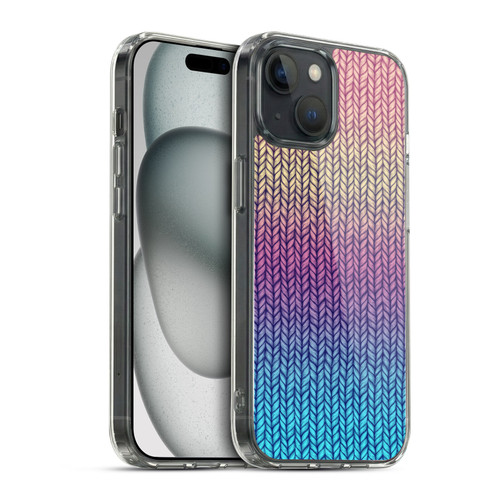 Micklyn Le Feuvre Patterns Rainbow Chunky Knit Soft Gel Case for Apple iPhone 15 & MagSafe